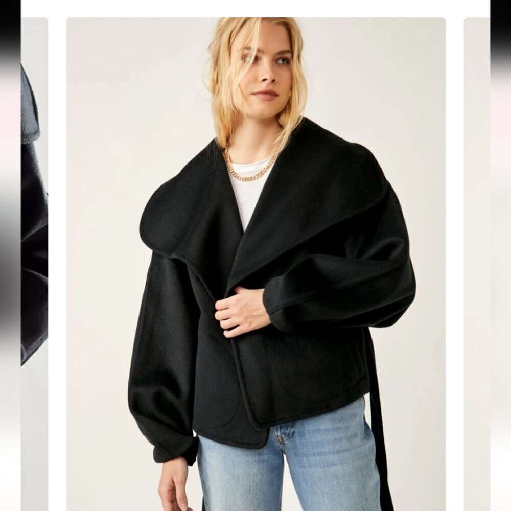 Free people Black Mina Jacket Large